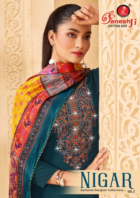 Nigar Vol 02 By Ganeshji Cotton Printed Dress Material Wholesale Market In Surat